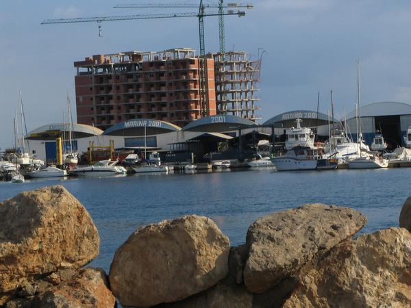 Marina in 2001 in La Manga
From the neighboring harbour the arrangement of the Marina in 2001. La Manga is between Mar Menor Sea and the Mediterranean Sea in Murcia south Spain.