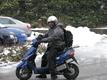 Kundenbesuche in Eugendorf trotz Schnee mit Moped